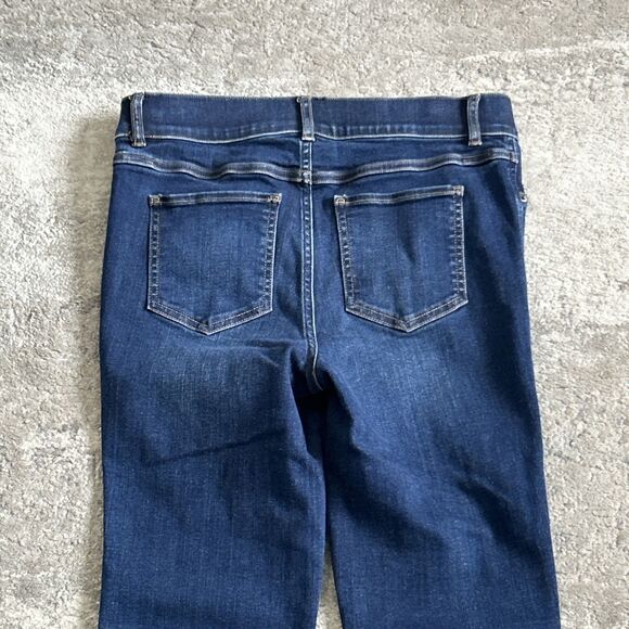 Spanx Jeans Womens Medium 20327R Flare Dark Wash Pull-on Stretch Denim High Rise - Picture 6 of 6